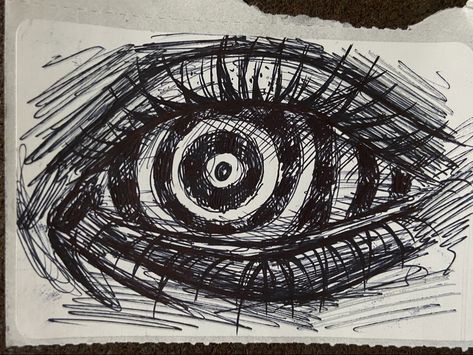 Obsession Eye Drawing, Disturbing Eyes Art, Chinese Eye Drawing, Meaningful Eye Drawings, Eyes Creepy Aesthetic, Eye Drawing On Hand, Spooky Eye Drawing, Creative Eye Drawings Weird, Random Sketch Ideas Dark