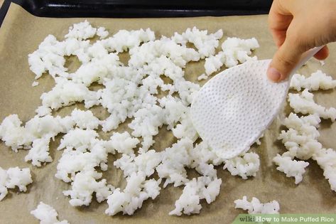 How to Make Puffed Rice: 10 Steps (with Pictures) - wikiHow Rice In The Oven, Rice In The Microwave, Puffed Rice Cereal, Sprinkle Salt, Puffed Rice, Long Grain Rice, Vegan Kitchen, Sushi Rice, Hot Oil