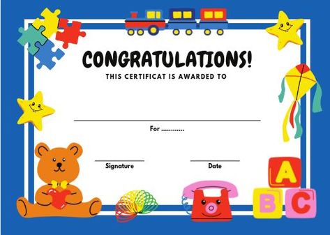 School Award Certificates, Daycare Schedule, Kindergarten Certificates, Classroom English, Blank Certificate Template, Blank Certificate, School Decoration, School Awards, English Room