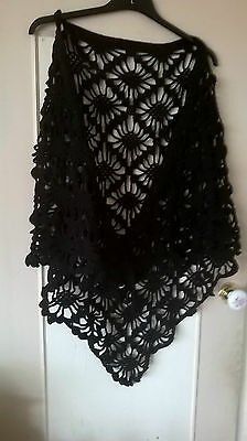 Nov 2, Black Pattern, Hand Crochet, Acrylic Yarn, Clothing Items, Shawl, Yarn, Etsy Uk, Knitting