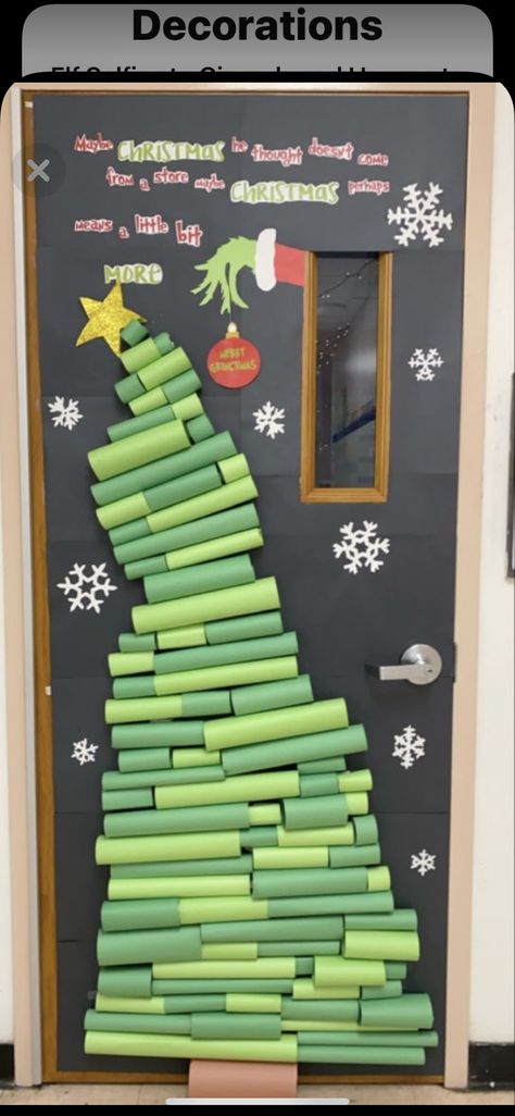 Kindergarten Christmas Door Decorations, Christmas Decor Office Door, School Hallways Christmas Decorations, Christmas Door Decoration Contest Ideas, Christmas Paper Door Decorations, Holiday Door Designs, Decorate Door For Christmas At Work, Christmas Themes For Classroom, School Door Christmas Ideas