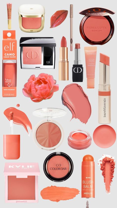 #coral#makeup#blush#fyp Coral Blush Makeup, Coral Makeup, Coral Blush, Makeup Blush, Blush Makeup, Makeup Nails, Hair Makeup, Blush, Coral