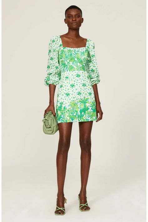 Esteli Romper by Lilly Pulitzer for $35 | Rent the Runway Spring Green Mini Dress With Vibrant Print, Formal Christmas Party, Green Sleeveless Tropical Print Mini Dress, Christmas Party Outfit Ideas, Green Vibrant Print Beach Cover-up Dress, Lilly Pulitzer Shift Dress, Lilly Pulitzer Romper, Black Tie Formal, Comfortable Skirts