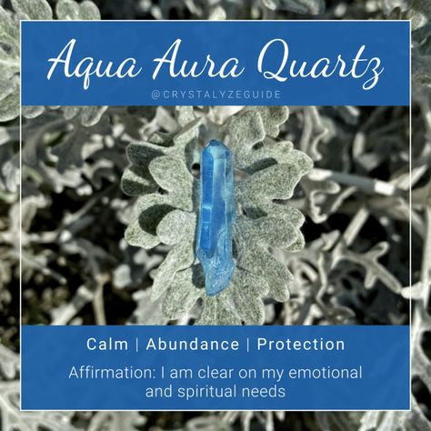 Aura Quartz Meaning, Crystal Facts, Crystal Affirmations, Crystals Healing Grids, Aqua Aura Crystal, Chakras Throat, Quartz Meaning, About Crystals, Quartz Properties