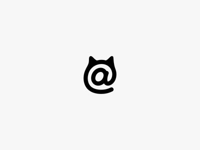 Cat @ Logo, Cat Logo Ideas, Cat Logo Design Ideas, Cute Cat Logo, Black Cat Logo, Cat Symbol, Cat Branding, Cats Logo, Cat Logos