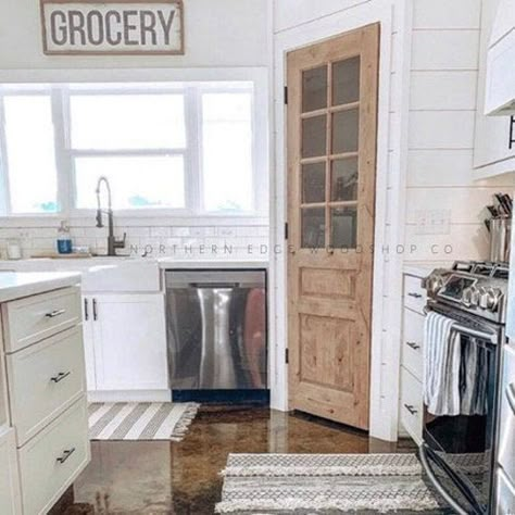 French Door Sliding, Custom French Doors, Kitchen Pantry Doors, Farmhouse Pantry, Corner Pantry, Farmhouse Doors, Pantry Doors, Glass French Doors, Door Sliding