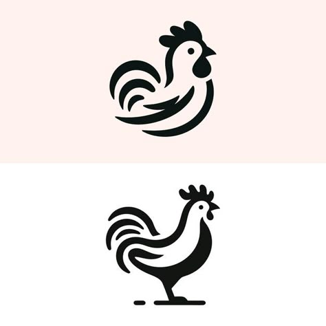 A black and white drawing of a chicken w... | Premium Vector #Freepik #vector #red #nature #farm #business Chicken Logo Ideas, Drawing Of A Chicken, Chicken Icon, Chicken Graphic, Chicken Tattoo, Chicken Vector, Rooster Logo, Farm Logo Design, Chicken Logo