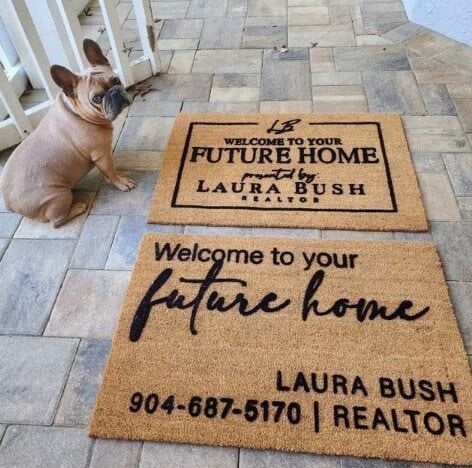 Welcome To Your Future Home Doormat, Open House Realtor Real Estate Agent Client Gift, Outdoor Door Mat, Welcome Mat, Closing Gift Open House Doormat, Open House Ideas, Welcome Mat Front Door, Entryway Style, Funny Welcome Mat, Outdoor Door, Closing Gift, Funny Doormats, Future Home