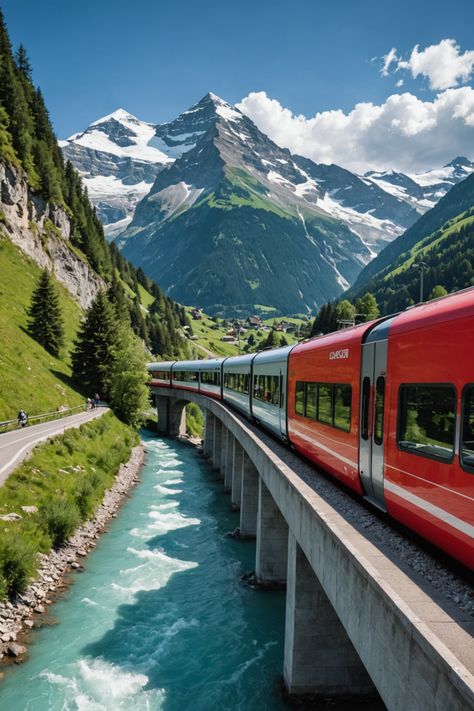 Glacier Express: Scenic Swiss Rail Adventure Glacier Train Switzerland, Austria Train Travel, Austria Switzerland Italy, Swiss Alps Train, Swiss Alps Spring, Austria Must See, Glacier Express Switzerland Trains, St Moritz Summer, Inter Railing Europe