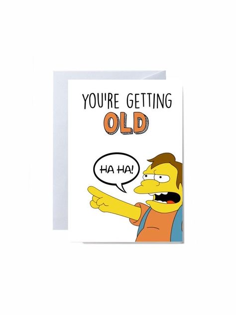 Simpsons Birthday Cards, Funny Cards For Brother, Funny Birthday Cards For Brother, Birthday Card Ideas For Brother, Birthday Cards For Adults, Birthday Card Grandma, Birthday Card Brother, Birthday Cards Funny, Birthday Msgs