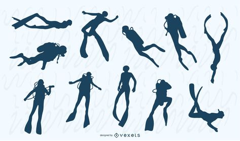 Diving Pose, Diver Silhouette, People Silhouette, Diving Swimming, Stencil Projects, Happy To Meet You, Drawings Ideas, Logo Redesign, Pen Tool