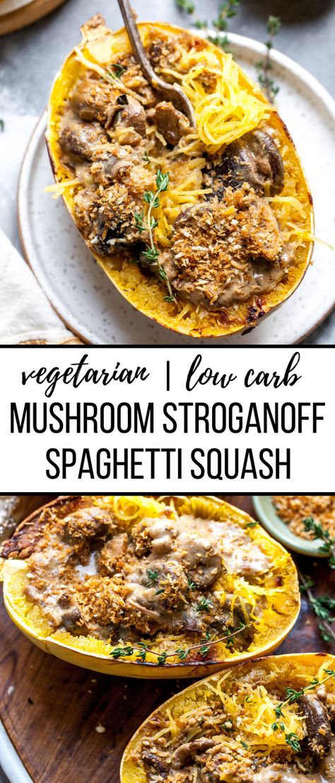 Tofu And Spaghetti Squash, Vegetarian Spaghetti Squash Recipes, Vegetarian Stroganoff, Spaghetti Squash Recipes Vegan, Vegan Spaghetti Squash, Dr Greger, Vegetarian Spaghetti, Denver Food, Cooking Spaghetti