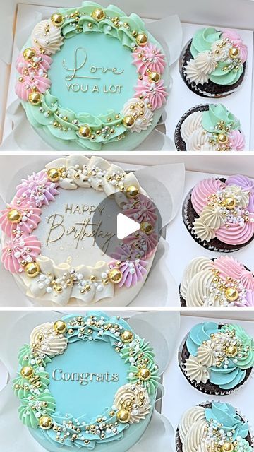 How To Decorate Mini Cakes, Mini Buttercream Cakes, Mini Chocolate Cake Decoration, Mini Decorated Cakes, Two Cupcakes, Video Cake, Decorating Chocolate, Mini Chocolate Cake, Bolo Frozen