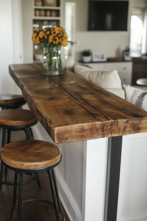 bar table behind couch Bar Stool Behind Couch, Homemade Bar Height Table, Couch Against Kitchen Counter, Sofa Table Lighting, High Table Behind Sofa, Sofa Table Behind Couch For Eating, Basement Sofa Table Behind Couch, Behind The Couch Eating Table, Floating Bar Counter Diy