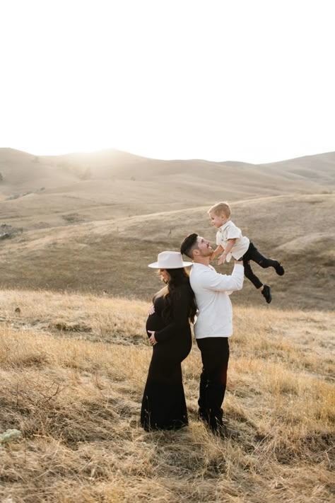 Fall Maternity Shoot Black Dress, Long Black Dress Family Photos, Maternity Pics Black Dress, Black Maternity Dress Photoshoot Family, Ranch Maternity Photoshoot, Farm Maternity Pictures Family, Outdoor Maternity Photos Black Dress, Black Dress Maternity Pictures Family, Black Dress Maternity Photos