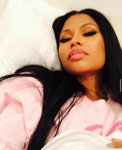 Nicki Minaj, A Woman, Bed, Hair, White, Black