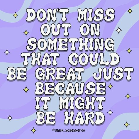 Stick Together Co on Instagram: “It’s okay if it’s hard. Don’t miss out on a great thing because of how hard it is. You’ve got this 🫶🏻” Supportive Quotes, Board Widget, Support Quotes, You Ve Got This, Stick It, Happy Words, You Deserve It, Daily Inspiration Quotes, Word Of The Day