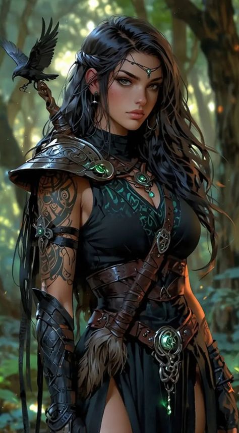 Elven Armor Female, Kineticist Pathfinder, Norse Woman Art, Lotr Oc Female, Barbarian Outfit Woman, High Elf Character Design, Wood Elf Ranger Female Dnd, Psi Warrior Dnd, Druid Outfit Design