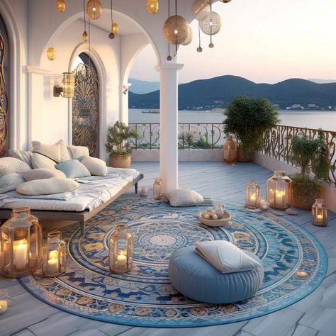 Greek Luxury Villas, Moroccan House Exterior, Mediterran Interior, Greece Room, Moroccan House, Moderne Have, Bedroom Aesthetics, Casa Country, Dream House Rooms