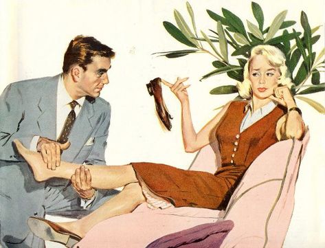 1953 Don’t Baby Me - Bob Hilbert American Gallery, Vintage Illustration Art, Vintage Couples, T Baby, Vintage Romance, Baby Massage, Pulp Art, M R, Vintage Life