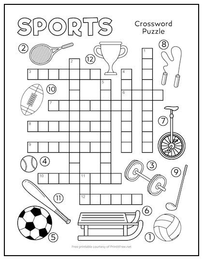 Help kids learn more about sports with this free printable crossword puzzle. Our crosswords provide spelling and language practice – and when they’re done, it doubles as a coloring sheet! Crosswords For Kids, Sport Kindergarten, Sports Crossword, Kids Crossword Puzzles, Free Printable Crossword Puzzles, Language Practice, Printable Crossword Puzzles, Puzzle For Kids, Kids Print