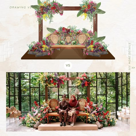 Preserving tradition, crafting dreams. Our bride has chosen the timeless elegance of a classic Malay wedding for her special day. With our 3D design proposal, we're dedicated to honoring heritage and culture, ensuring every detail reflects the beauty and richness of this cherished tradition at Rumah Dusun. From the wedding of Haziq x Amirah Photo by : @weddingsbymirul Let us turn your dreams into reality. . For rates & packages kindly fill in the form on our website . www.rumahdusun.com... Malay Wedding Decor, Classic Malay Wedding, Dekor Nikahan, Wed Invitation, Malaysian Wedding, Small Stage, Turn Your Dreams Into Reality, Reception Backdrop, Hijab Wedding Dresses