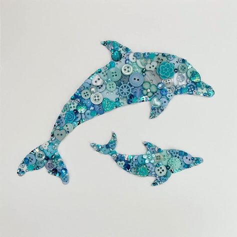 Sea Creatures Crafts, Dolphin Craft, Vintage Buttons Crafts, Unusual Wall Art, Dolphin Wall Art, Teen Book, Dolphin Gifts, Dolphin Art, Short Quote