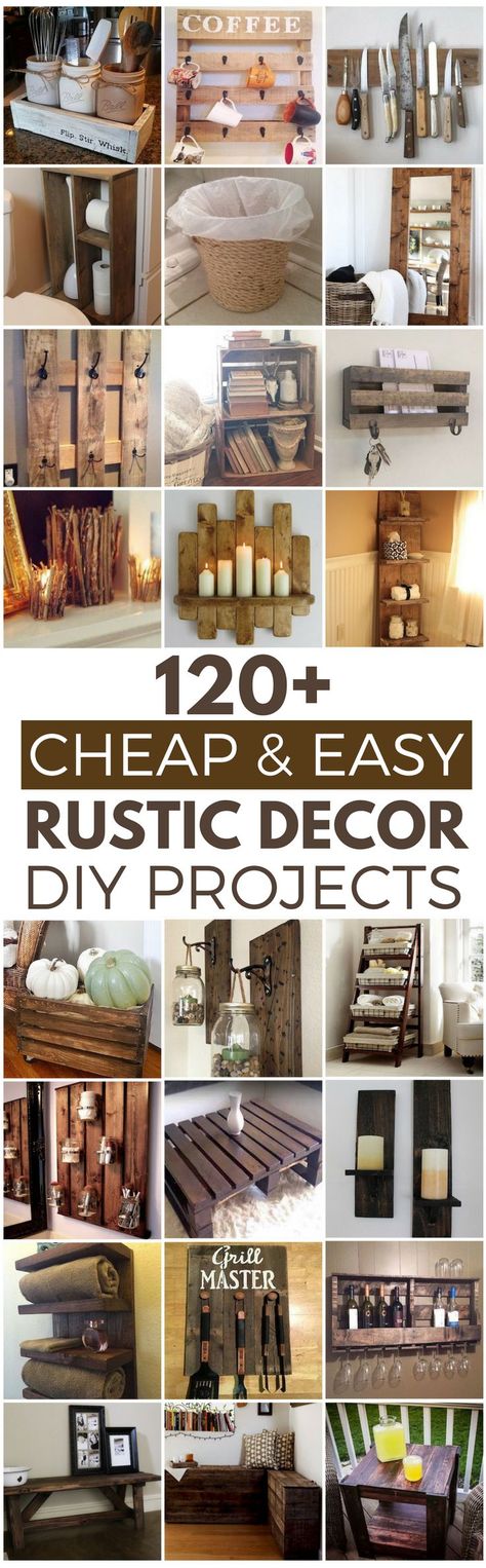 120 Cheap and Easy Rustic DIY Home Decor Ideas Diy Home Decor For Apartments, Diy Rustic Home, Cheap Ideas, Diy Rustic Decor, Diy Home Decor Ideas, Trendy Kitchen, Decor Guide, Easy Home Decor, Decor Minimalist