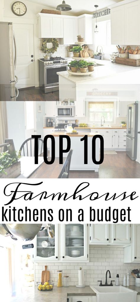 Kitchens On A Budget, Farmhouse Kitchen On A Budget, Cocina Diy, Budget Kitchen Remodel, Kabinet Dapur, Farmhouse Kitchens, Budget Decorating, Farmhouse Kitchen Design, Kitchen Cabinets Makeover