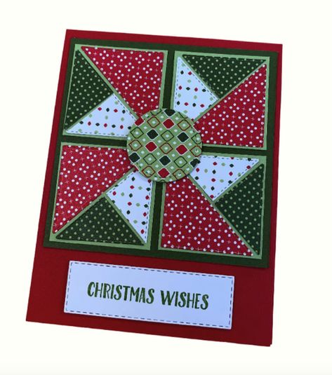 Week 8: Handmade Holidays Christmas Card Layouts, Patchwork Cards, Quilt Cards, Stamped Christmas Cards, 20 Weeks, Beautiful Christmas Cards, Homemade Christmas Cards, Christmas Card Crafts, Card Pattern