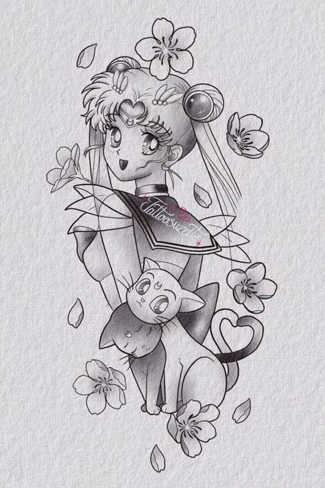 Sailor Moon Art Drawing, Sailor Moon Tattoo Design, Sailor Moon Sketch, Sailor Moon Tattoo Ideas, Moon Tattoo Design, Moon Tattoo Ideas, Sailor Moon Tattoo, Crescent Moon Tattoo, Moon Tattoos