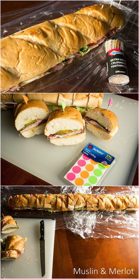 Party Subs Sandwiches, Party Subs For A Crowd, Party Subs, Gameday Party, Slider Sandwiches, Sub Rolls, Box Lunches, Sliced Roast Beef, Party Sandwiches