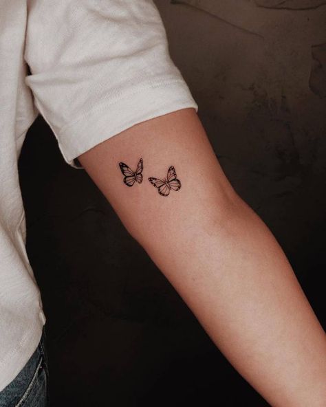 Funny Tattoo Ideas, Above Elbow Tattoo, Inner Elbow Tattoos, Aesthetic Tattoo Ideas, Butterfly Tattoos On Arm, Funny Tattoo, 40 Aesthetic, Inner Arm Tattoos, 16 Tattoo