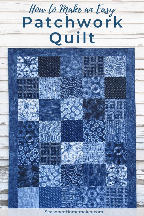 How To Make A Bedspread, Big Square Quilt Pattern, Blue Quilt Patterns Free, Patchwork Quilt For Beginners, Simple Beginner Quilts Easy Patterns, Quilting Squares For Beginners, Lap Quilts For Beginners Free Patterns, Donation Quilt Patterns, Square Quilt Patterns Easy Free