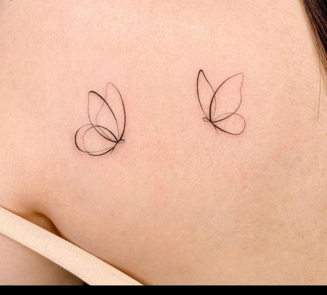 One Butterfly Wing Tattoo, Classy Butterfly Tattoo, In Control Tattoo, What Does A Butterfly Tattoo Symbolize, Minimal Butterfly Tattoo Design, Minimalistic Butterfly Tattoo, Delicate Butterfly Tattoo, Aesthetic Tattoo Designs, Minimalist Butterfly Tattoo