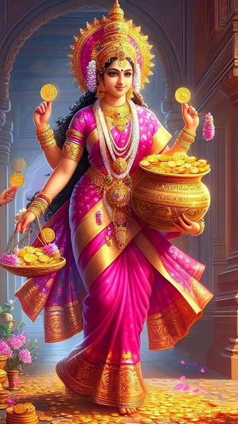 Jagannath Status, Pictures Of God, Laxmi Goddess Wallpapers, Laxmi Goddess, Laxmi Maa, Lakshmi Photos, Laxmi Mata, Maha Lakshmi, Jay Mata Di