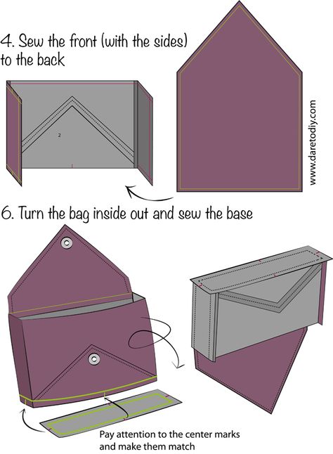 Dare to DIY in English: DIY tutorial: How to make an envelope clutch Envelope Clutch Pattern, Make An Envelope, Clutch Bag Pattern, Clutch Tutorial, Best Leather Wallet, Envelope Handbag, Clutch Pattern, Sac Diy, Tote Bag Tutorial