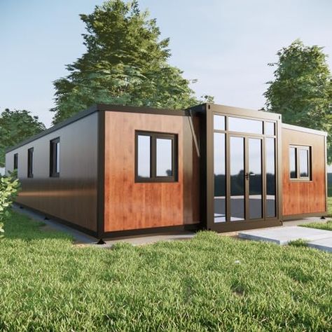 Feekercn 40FT Tiny House to Live in,Portable Prefab House with 3 Bedroom,1 Full Equiped Bathroom and Kitchen,Prefabricated Container House for Adults Living,Foldable Mobile Home with Steel Frame Tiny House For Sale, Tiny House Inspiration, Farm Barn, Shipping Container Homes, Elegant Living, Eco Friendly House, Prefab Homes, Modular Homes, Tiny Home