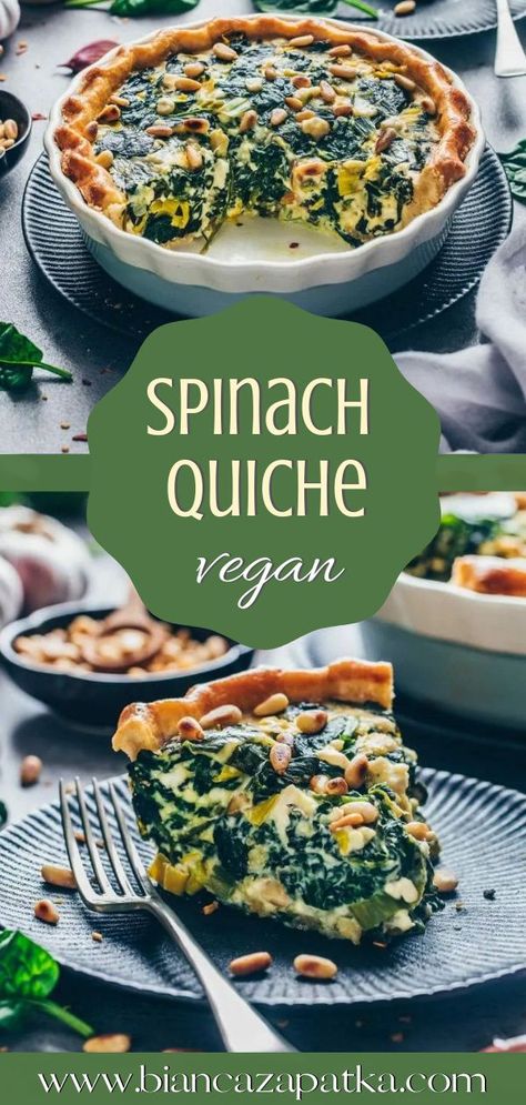 Vegan Spinach Mushroom Quiche, Vegan Spinach Pie Recipe, Vegan Quiche Crust, Vegan Broccoli Quiche, Vegan Gluten Free Quiche, Vegan Quiche Recipes Easy, Vegan Tofu Quiche Recipes, Vegan Spinach Quiche, Easy Vegan Quiche