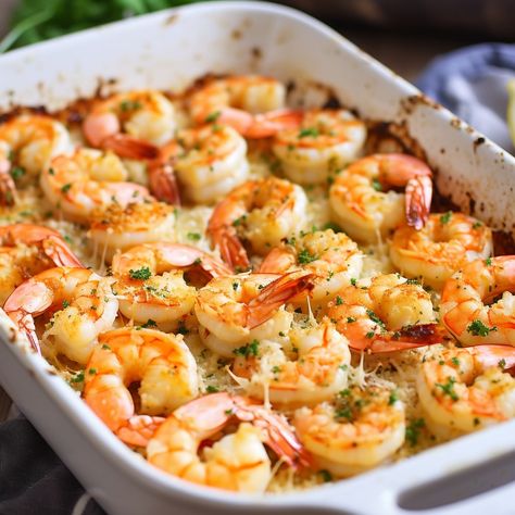 Garlic Parmesan Baked Shrimp - Start Cooking Today with Coolinarco.com Parmesan Shrimp, Garlic Parmesan Shrimp, Shrimp Parmesan, Seafood Dish Recipes, Scampi Recipe, Shrimp Recipes For Dinner, Baked Shrimp, Baked Garlic, Shrimp Recipes Easy