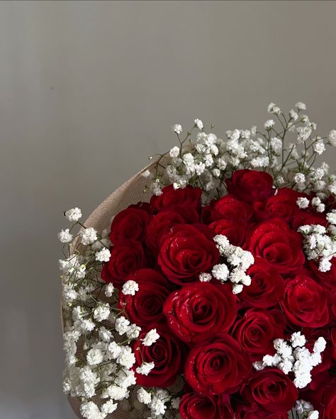 Classic red roses for any occasion For @1mubarik_ DM to receive yours 💌❤️ Roses And Baby Breath, Deep Red Roses, Red Bouquet, Bride Bouquet, Baby S Breath, Favorite Flower, Favorite Flowers, Rose Flowers, Bride Bouquets