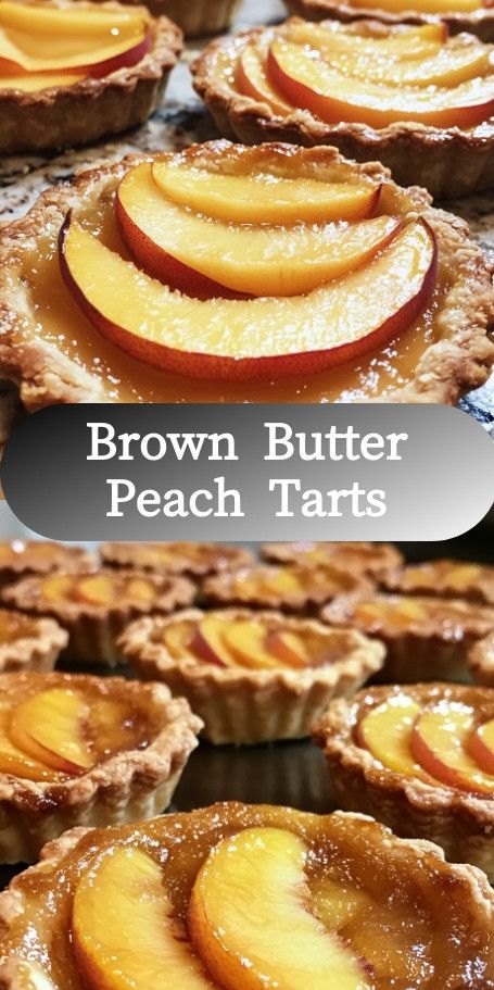 Mini Brown Butter Peach Tarts Peach Tarts, Peach Tart Recipes, Mini Peach Pies, Peach Tart, Tarts Recipe, Butter Tarts, Thanksgiving Cooking, Summer Baking, Peach Desserts