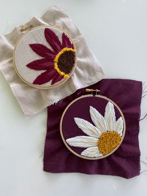 Flower petals White Flower Embroidery, Embroidery On Black, Daisy Petals, Digital Embroidery Patterns, Hand Embroidery Videos, Embroidery Videos, Embroidery Supplies, Embroidery For Beginners, Flower Embroidery