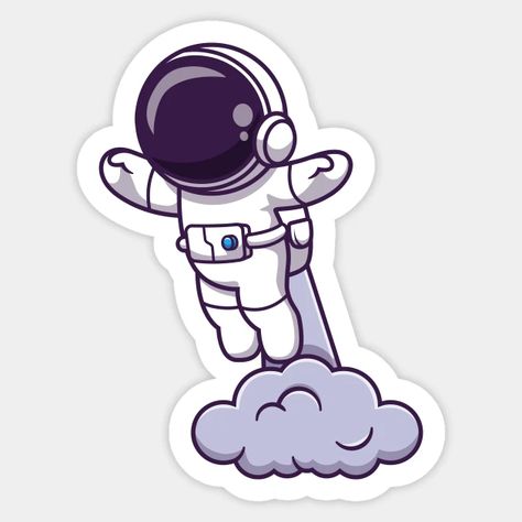 Astronaut Launching - Astronaut - Sticker | TeePublic Astronaut Clip Art, Astronaut Stickers Printable, Cute Space Stickers, Astronaut Clipart, Template Sticker, Astronaut Sticker, Astronaut Drawing, Space Stickers, Superhero Classroom