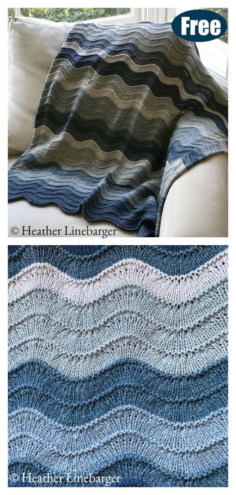 Pescadero Waves Blanket Free Knitting Pattern #Startknittingfreepattern #babyblanketpattern #easyknittingpatterns Wave Blanket Knitting Pattern, Knit Waves Pattern, Wave Knitting Pattern Free, Knitted Waves Pattern, Free Knit Blankets, Knitting Waves Pattern, Knitting Chevron Pattern, Wave Knit Stitch Pattern Free, Knit Wave Pattern