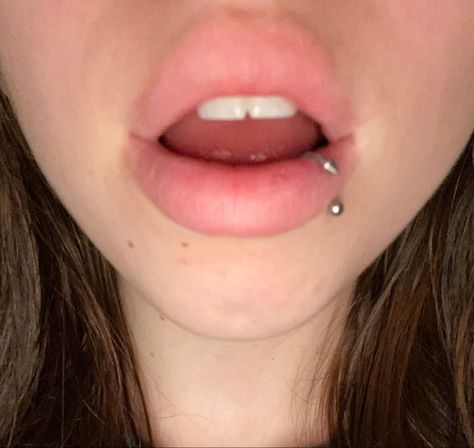 cute piercing inspo cute teen girl piercings painless piercings small peircings side lip piercing snake bites horseshoe ring with spike easy alt piercings Lip Piercing Side Stud, Cute Labret Piercing, One Snake Bite Piercing, Bottom Lip Piercing Side, Lip Piercing Ring Side, Body Modification Aesthetic, Side Labret Piercing Rings, Side Lip Ring, Lip Ring Aesthetic