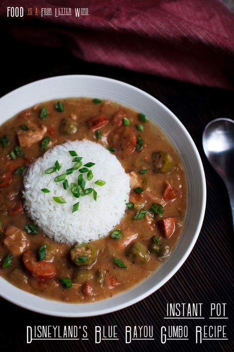 Blue Bayou Gumbo Recipe, Disney Gumbo Recipe, Disneyland Gumbo Recipe, Instant Pot Gumbo Recipe, Instant Pot Gumbo, Mickey Beignets, Disneyland Recipes, Boiling Crab, Blue Bayou