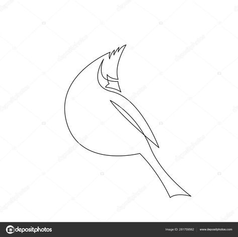 One Line Cardinal Tattoo, Cardinal Line Art, Single Line Cardinal Tattoo, Cardinal Tattoo Fine Line, Cardinal And Hummingbird Tattoo, Minimal Cardinal Tattoo, Line Cardinal Tattoo, Cardinal Drawing Simple, Fine Line Cardinal Tattoo