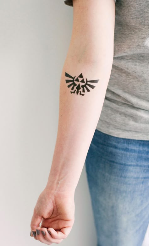 2 Triforce Temporary Tattoos GeekTat by GeekTat on Etsy Zelda Tattoo Ideas, Legend Of Zelda Tattoo, Unique Tattoos Black Women, Temporary Tattoo Paper, Zelda Tattoo, Gamer Tattoos, Tattoo Paper, Disney Tattoo, Real Tattoo