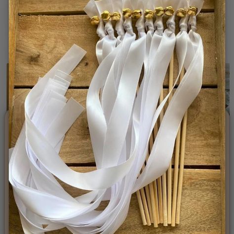 ⭐️Wedding Ribbon Wands⭐️ One of My wonderful September brides has opted to create interest and fun for the very special little people in attendance by providing them with ribbon wands in colours to match the wedding theme - I cannot wait to hear the jingle of the bells and see their little faces 💕 I suspect that there will be some magical photo moments #weddingwands #ribbonwands #funwedding #spainwedding #costablancawedding #celebrantcostablanca #funceremony #spainwedding #ceremoniesinspain ... Ribbon Wands Wedding, September Bride, Wedding Ribbon Wands, Ribbon Sticks, Wedding Wands, Ribbon Wands, Wedding Ribbon, Little People, Fun Wedding